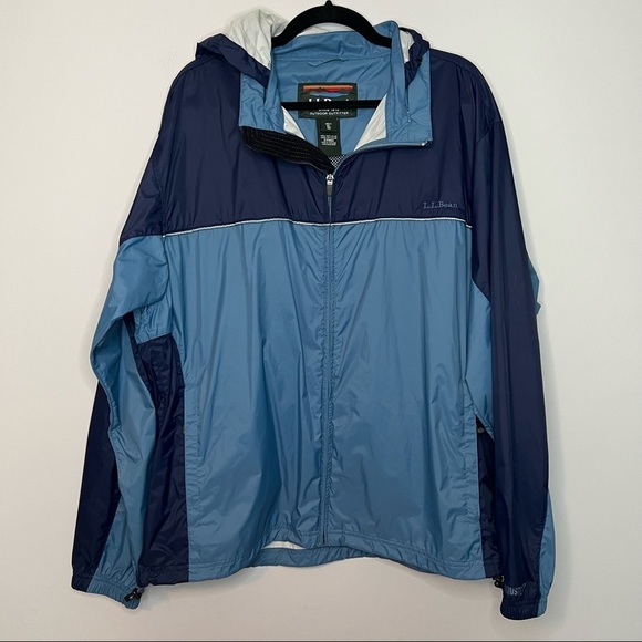 Men’s L.L Bean blue wind stopper zip up windbreaker rain jacket size XL - Picture 1 of 8